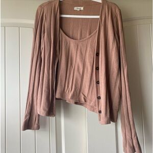 Madewell Rust Tank Top and Cardigan Set - Medium